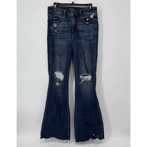 Judy Blue Flare Denim Jeans Distressed Women's 11/30 Stretch Western Boho